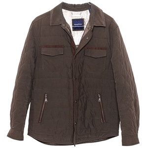 TOMMY BAHAMA QUILTED BONFIRE BEACH JACKET COAT NYLON BROWN M